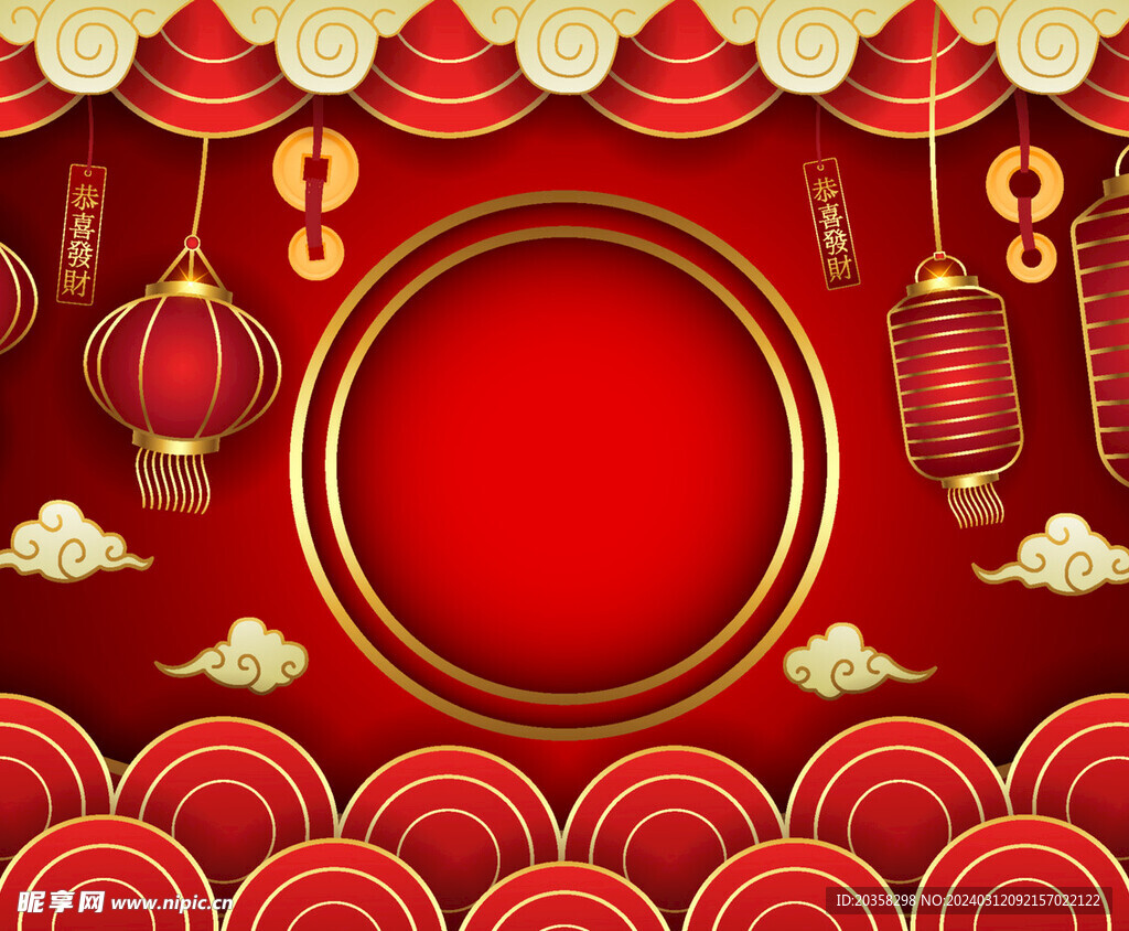 中国新年灯笼背景