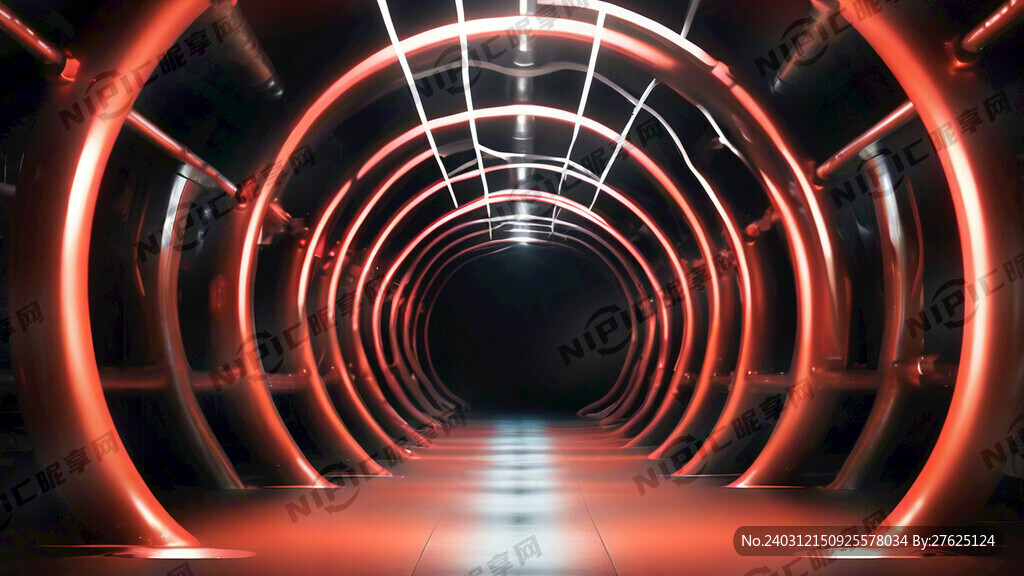 红色圆形管道光效