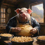 猪八戒在锅巴堆里吃锅巴