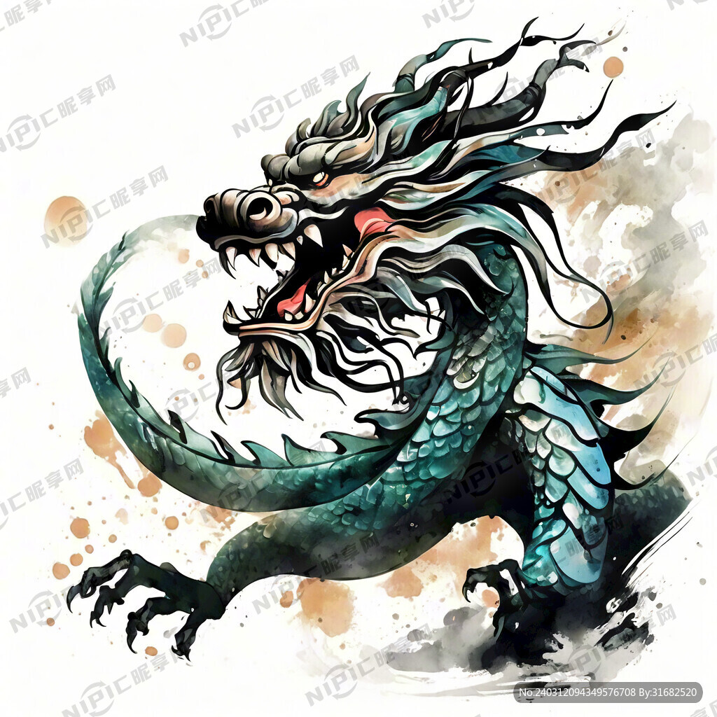 应龙 中国龙 长龙 全身 图腾