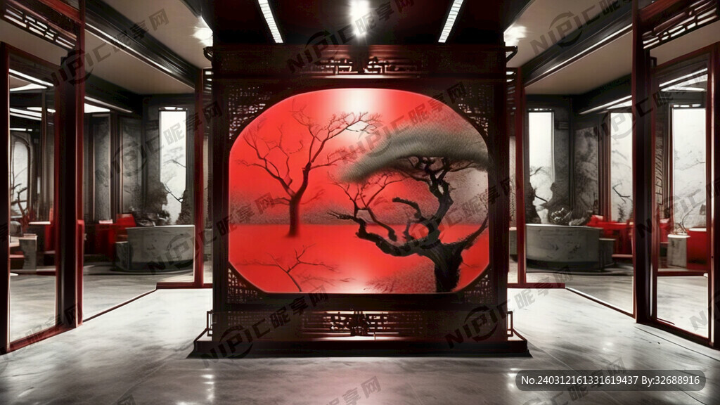 纯中国红场景