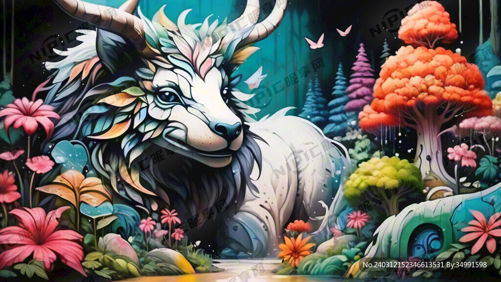 彩漆涂鸦  梦幻森林