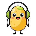 戴耳机听音乐的土豆