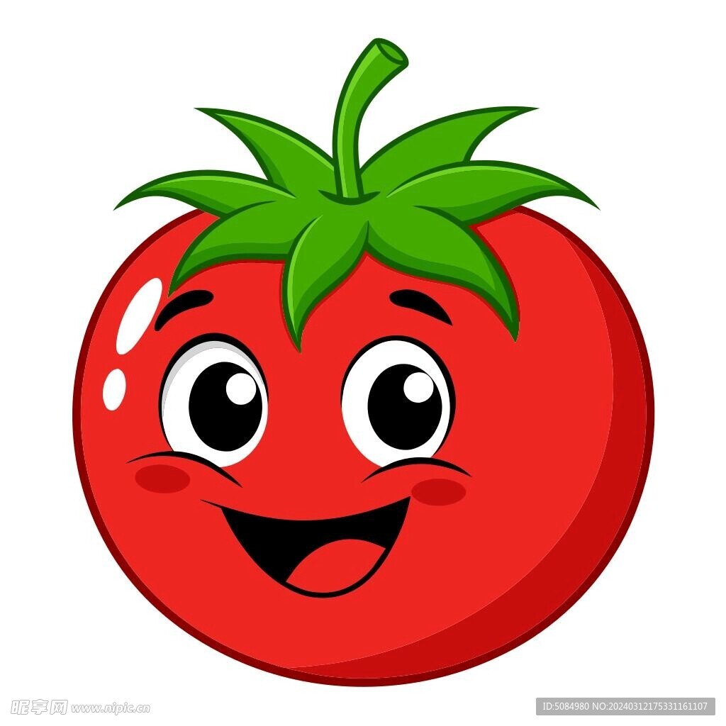 漫画风格的西红柿
