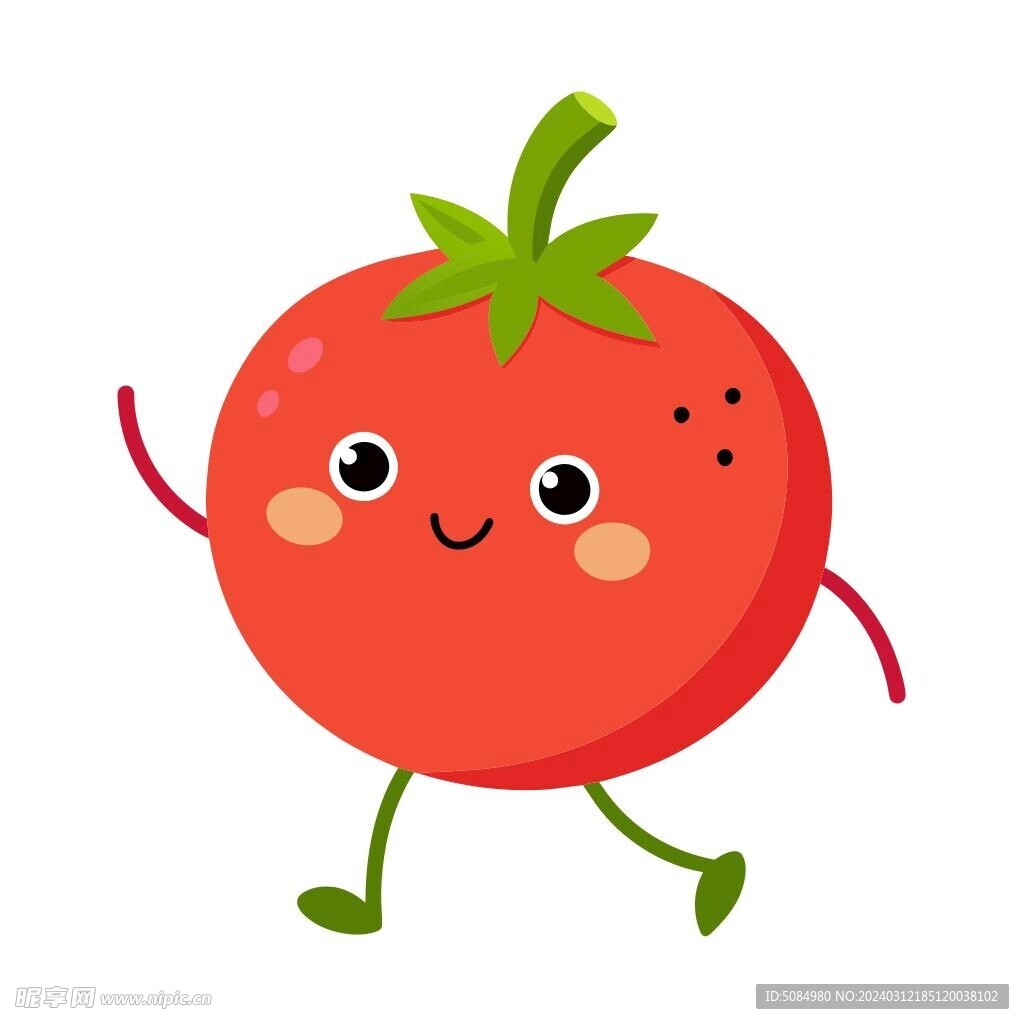 行走的卡通风格 西红柿