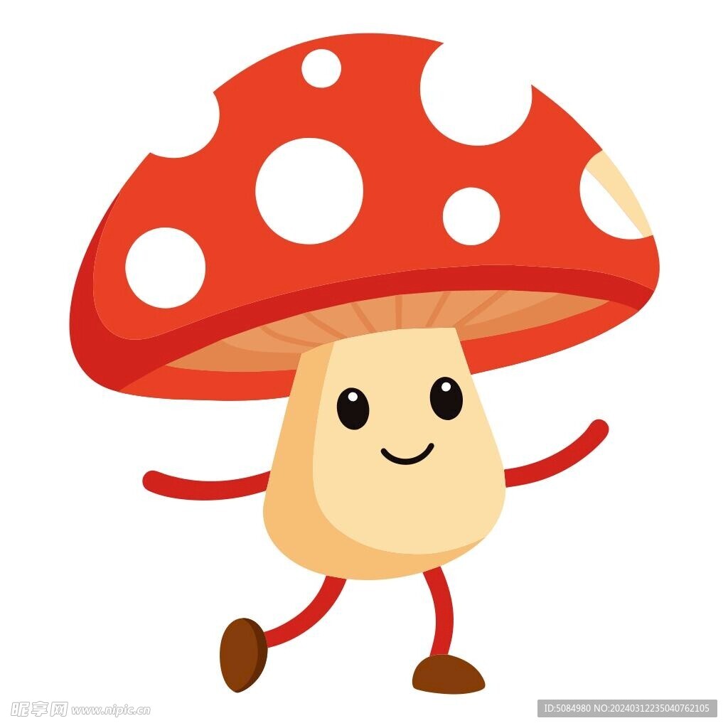 行走的卡通风格 蘑菇