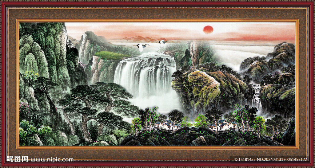 国画山水画 