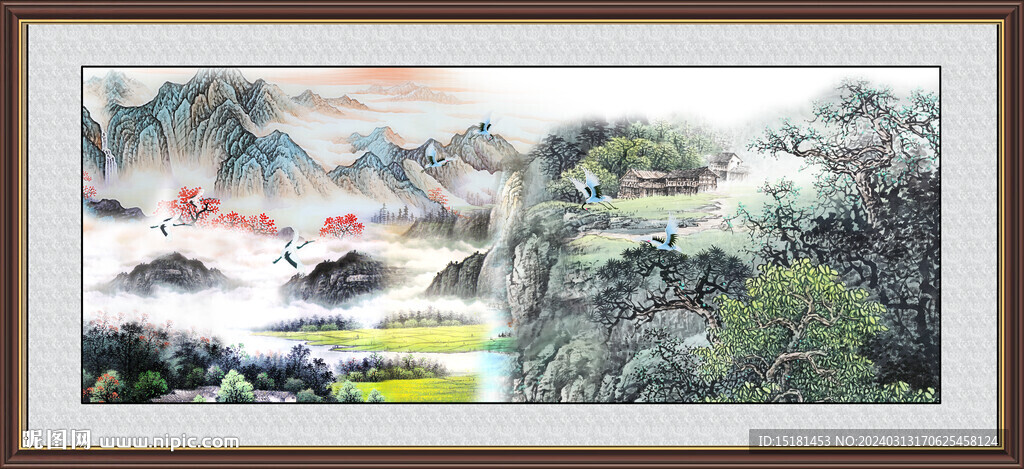 国画山水画 