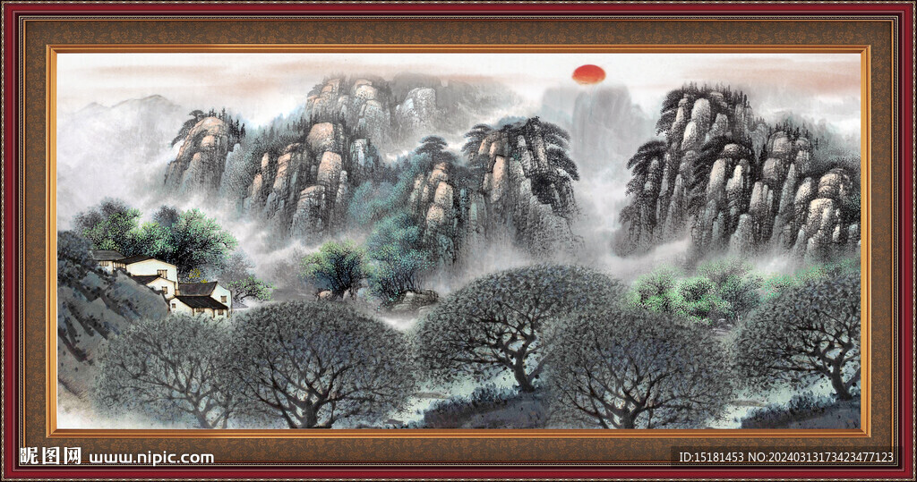 国画山水画 