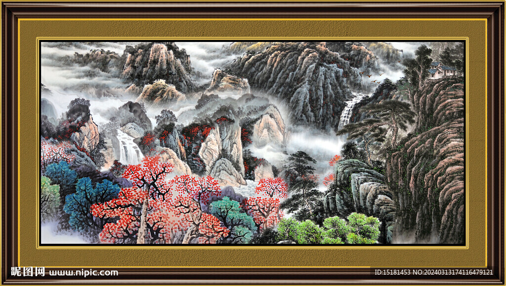 国画山水画 