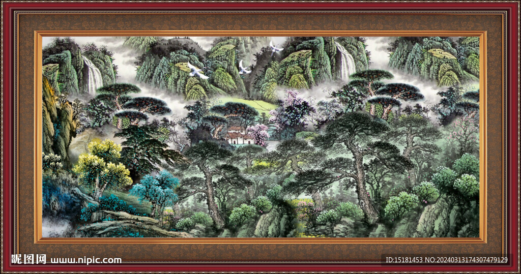 国画山水画 