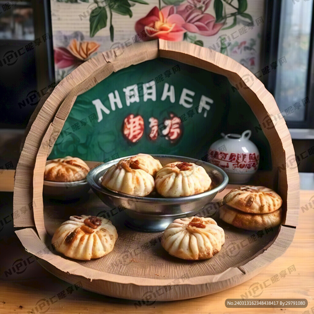 竖向玉兰饼胡辣汤店招小吃