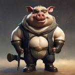 帅气耍酷可爱天蓬元帅猪八戒下凡卡通