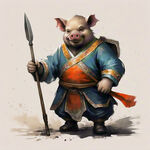 帅气可爱耍酷天蓬元帅猪八戒刷猪耙子卡通