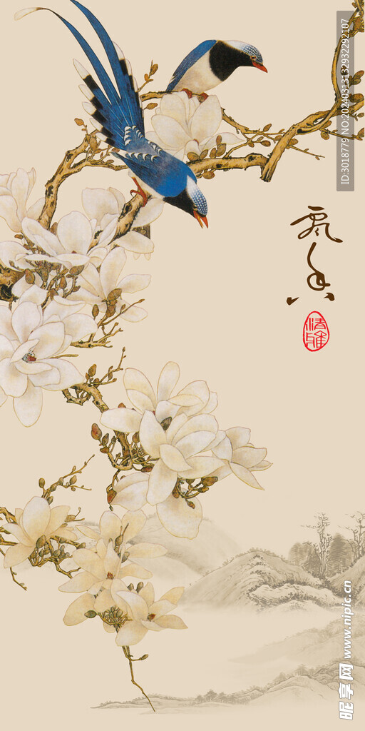           电视墙壁画