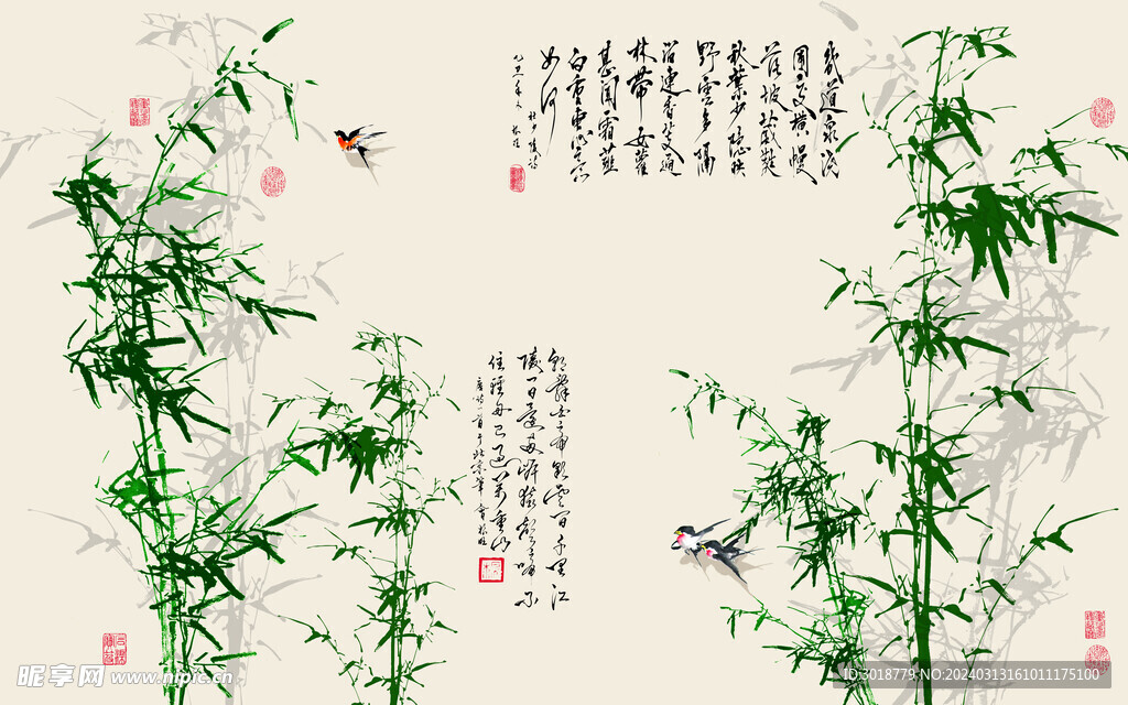          电视墙壁画 