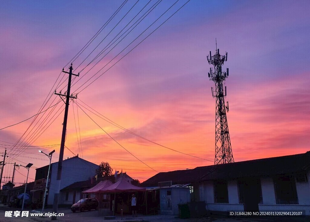 天空 晚霞