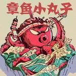 章鱼小丸子 摆摊装饰