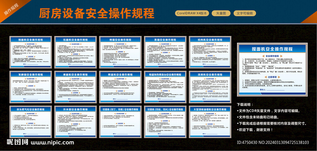 厨房设备操作规程