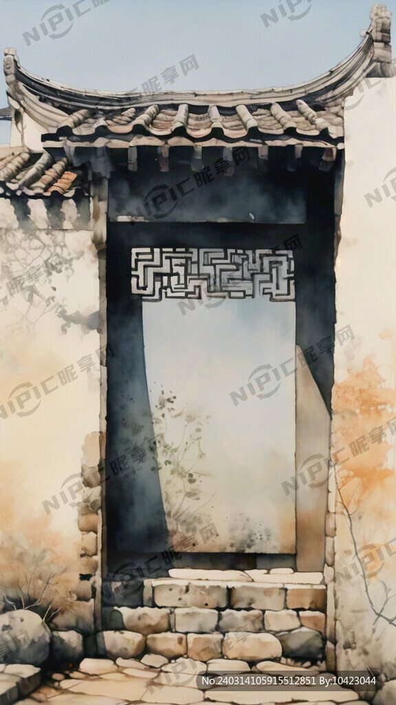 福建古房建筑的屋檐 加白墙