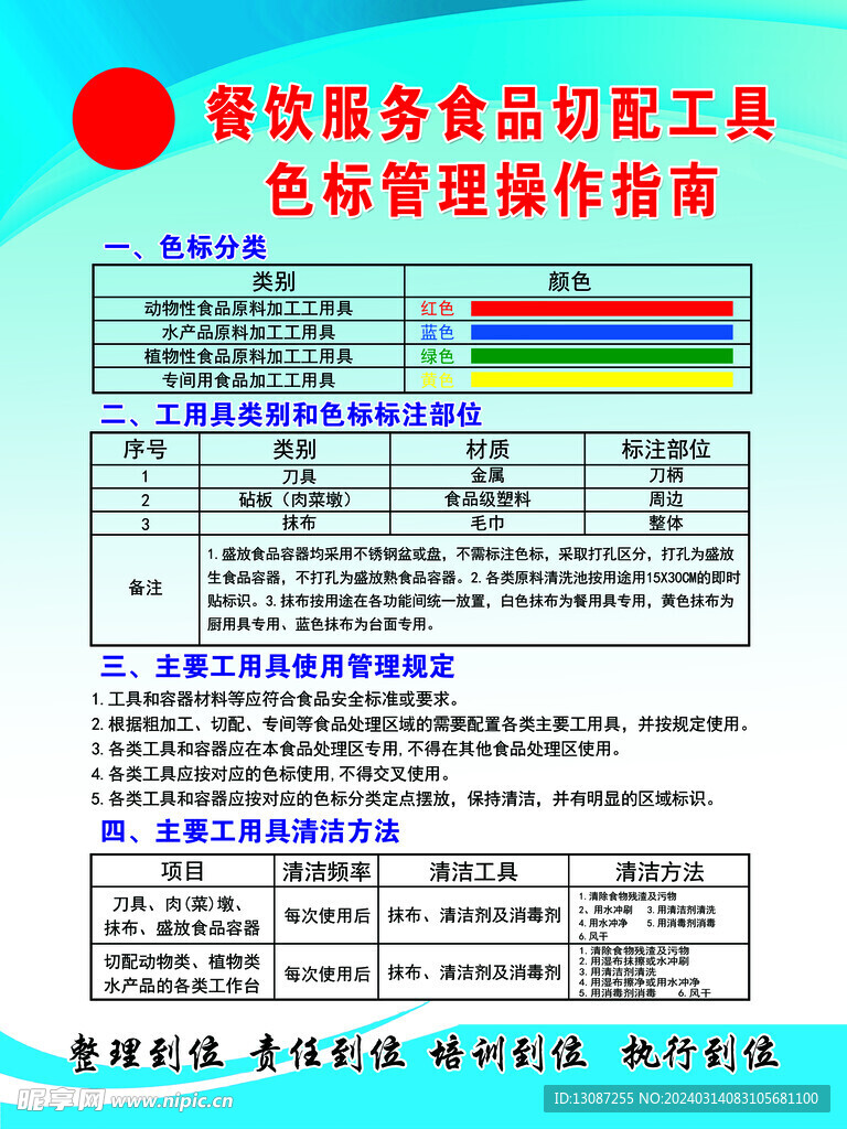 切配工具色标管理