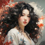 美女，卷发