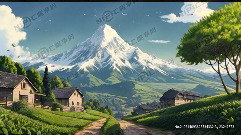 画面底色是茶叶绿色 杨公山 