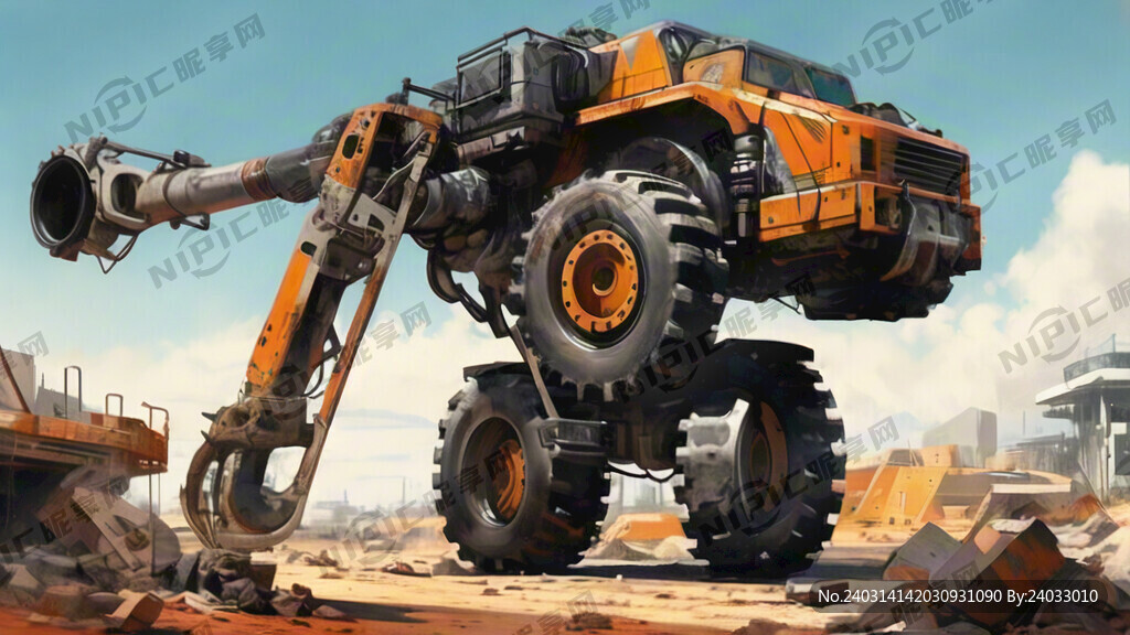 吊车 重型 未来 废墟 科技