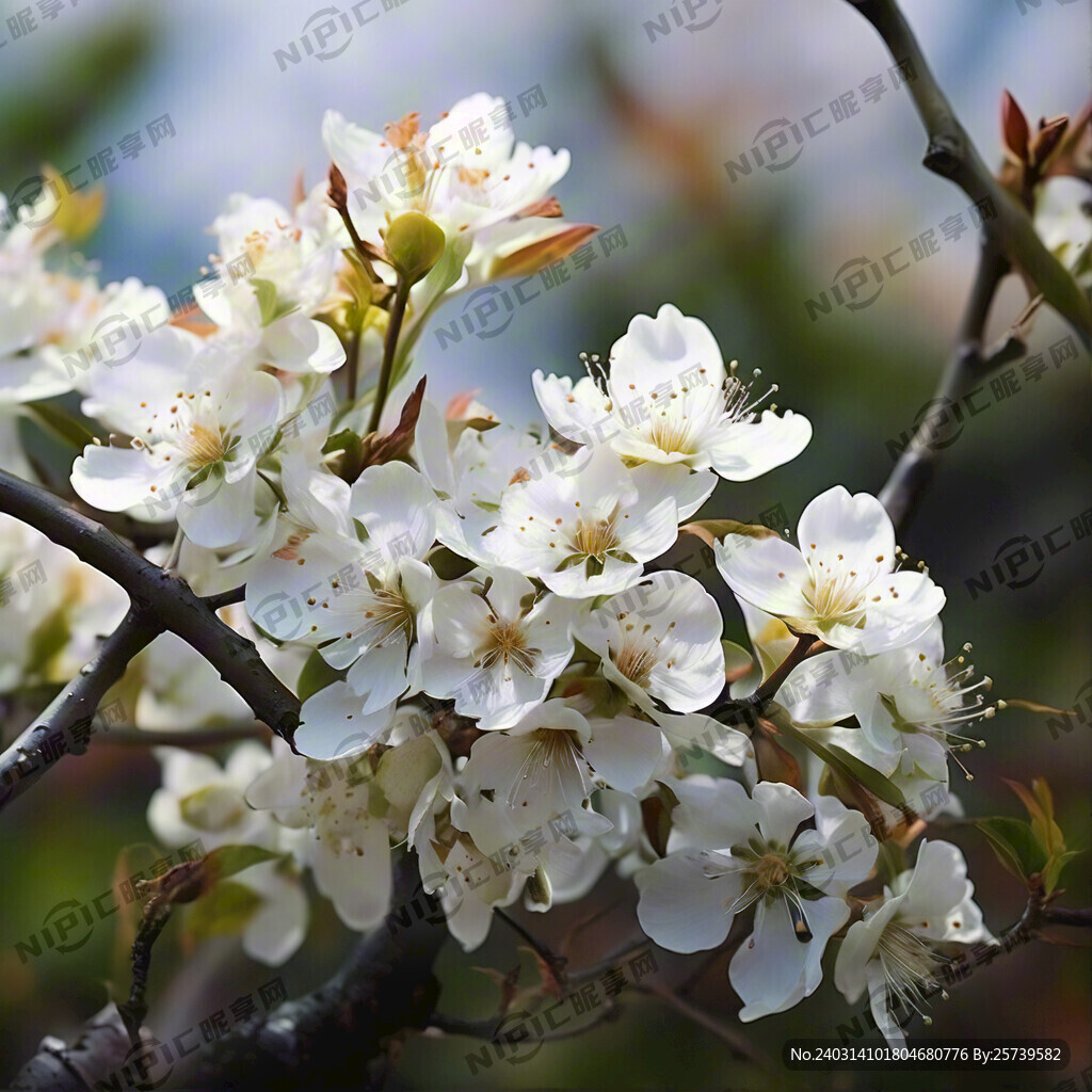 不要背景的洁白梨花图