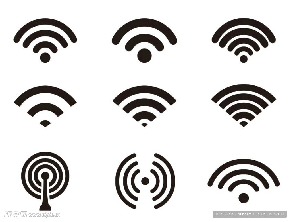 矢量无线wifi标志