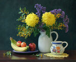 静物花卉花瓶水果挂画装饰画