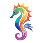 极简主义风格的海马头像
