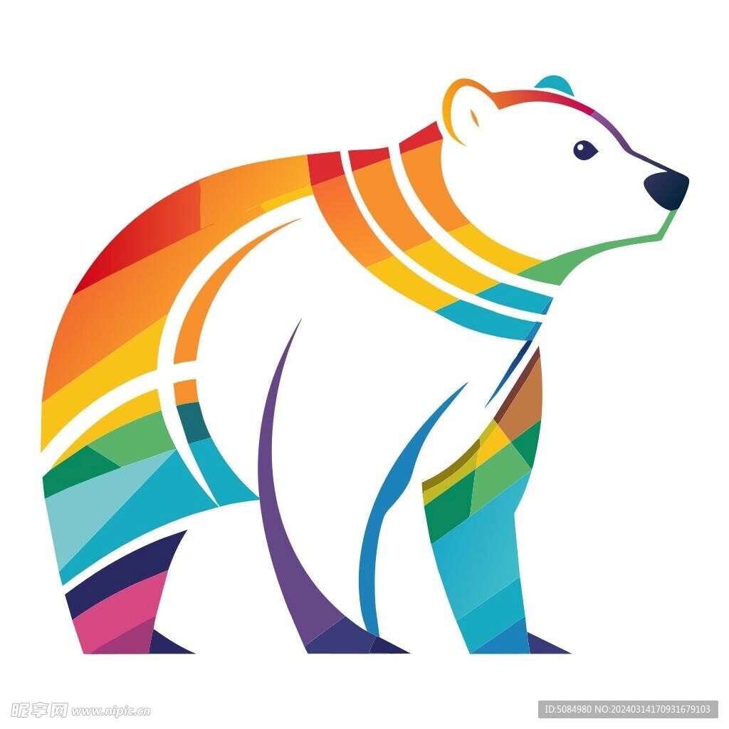 极简主义风格的北极熊头像