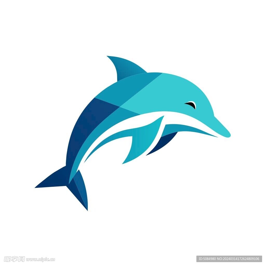 极简风格的海豚标志