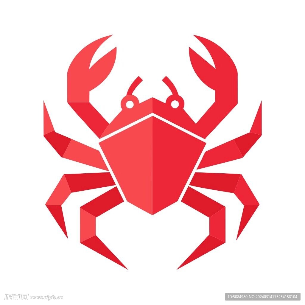 极简风格的螃蟹标志