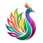 极简主义风格的孔雀头像