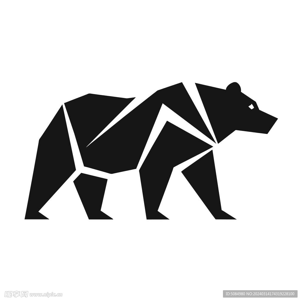 极简风格的灰熊标志