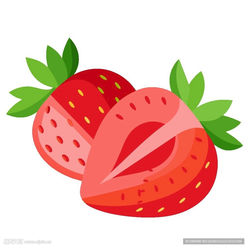 草莓剖面素材