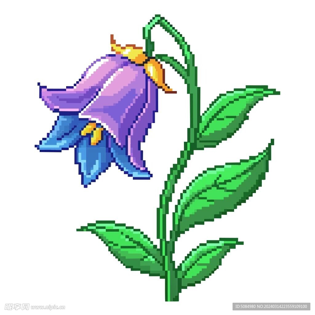 像素风格风铃花