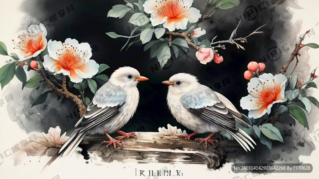 工笔花鸟 工笔画 工笔白描