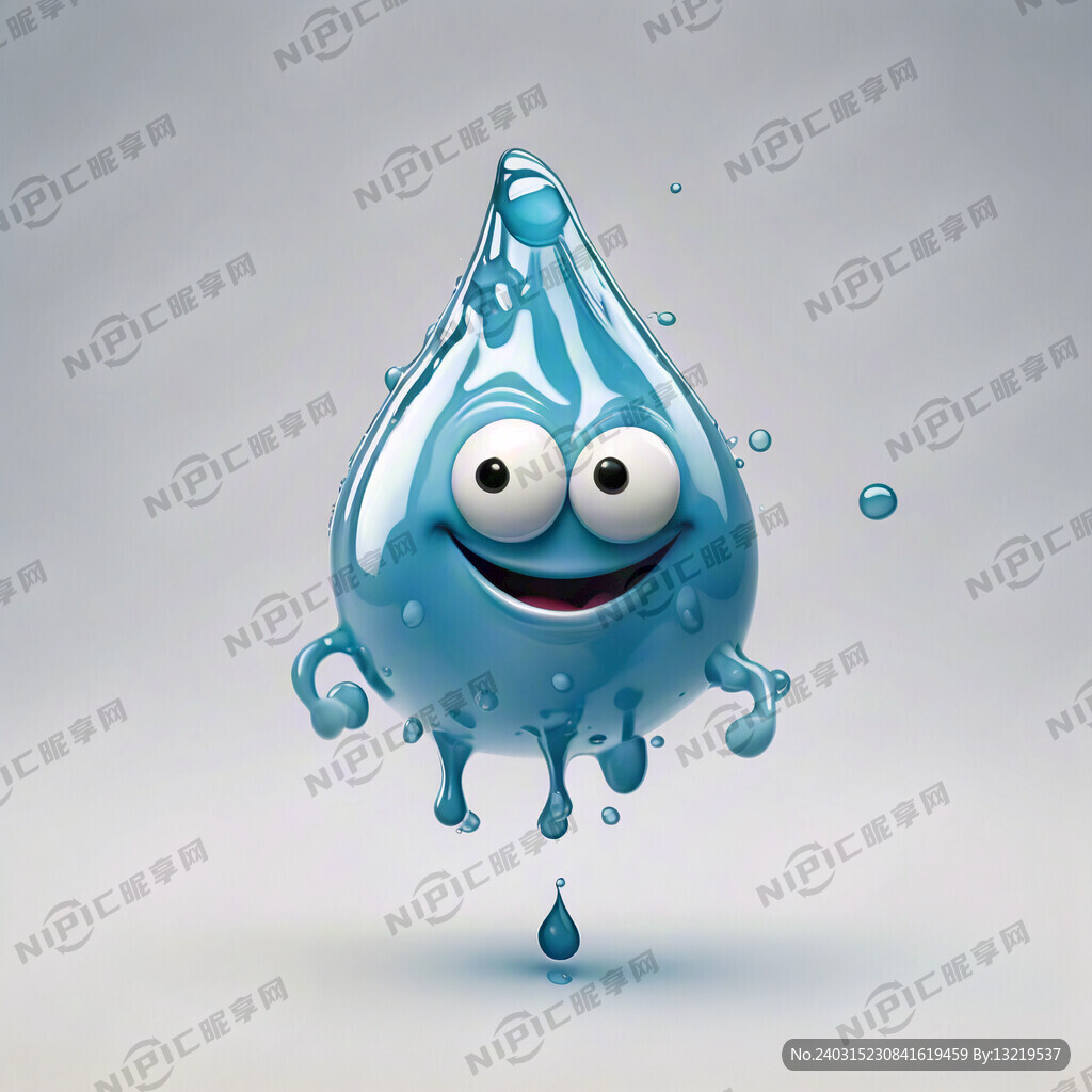 一滴水 有手和脚 水的卡通形象