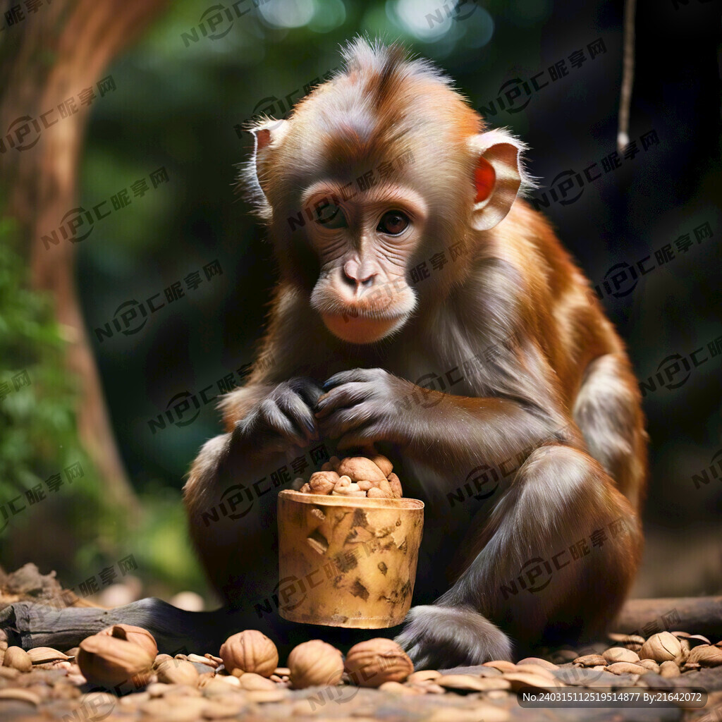 森林  猴子  长颈鹿 