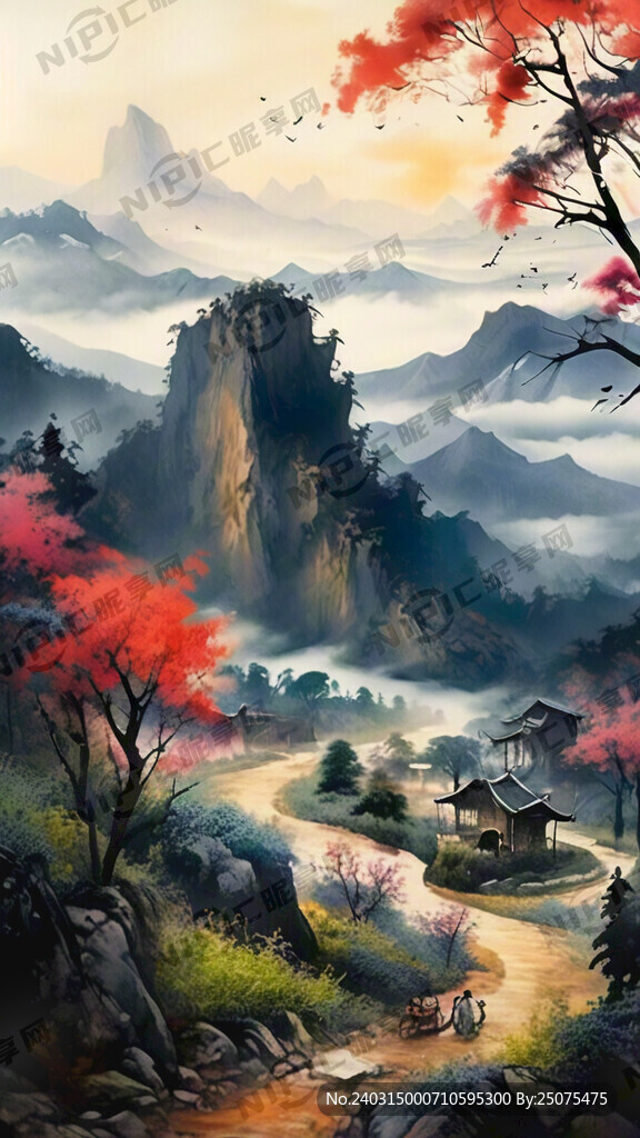 茶山山谷 山顶茶园  中国风