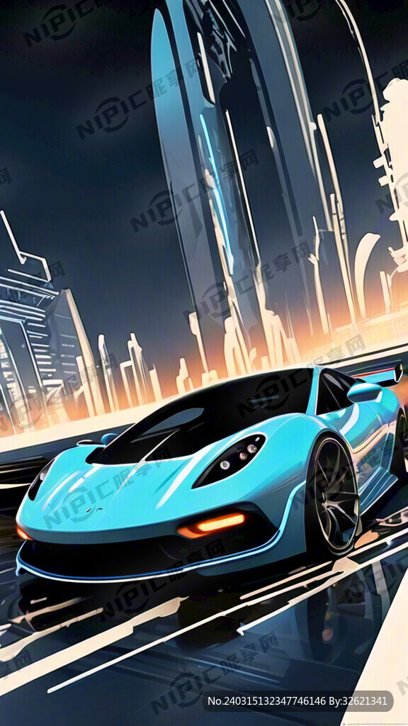 科技蓝 流线汽车做底 宣传页