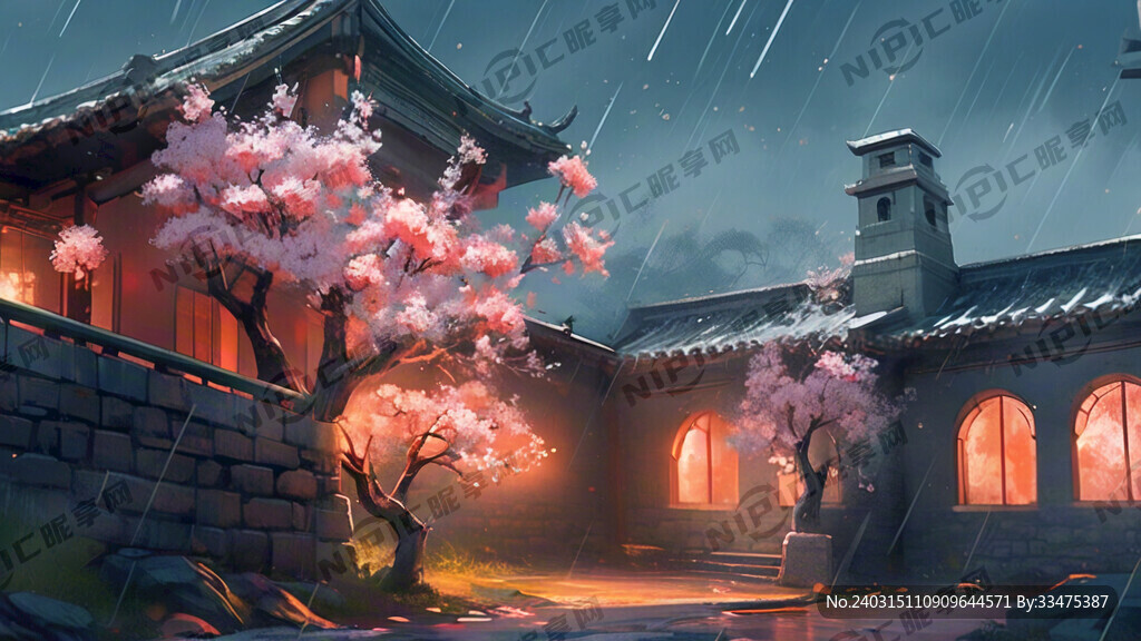 青瓦 梅花 红墙