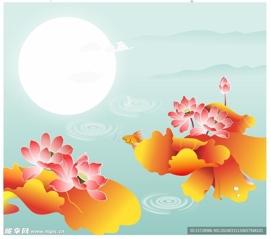 国画荷花