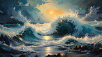 海水，抽象
