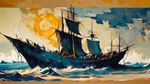 抽象，油画，海面