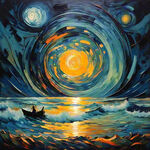 抽象，油画，海，纹