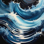 抽象，蓝色，海洋，水纹